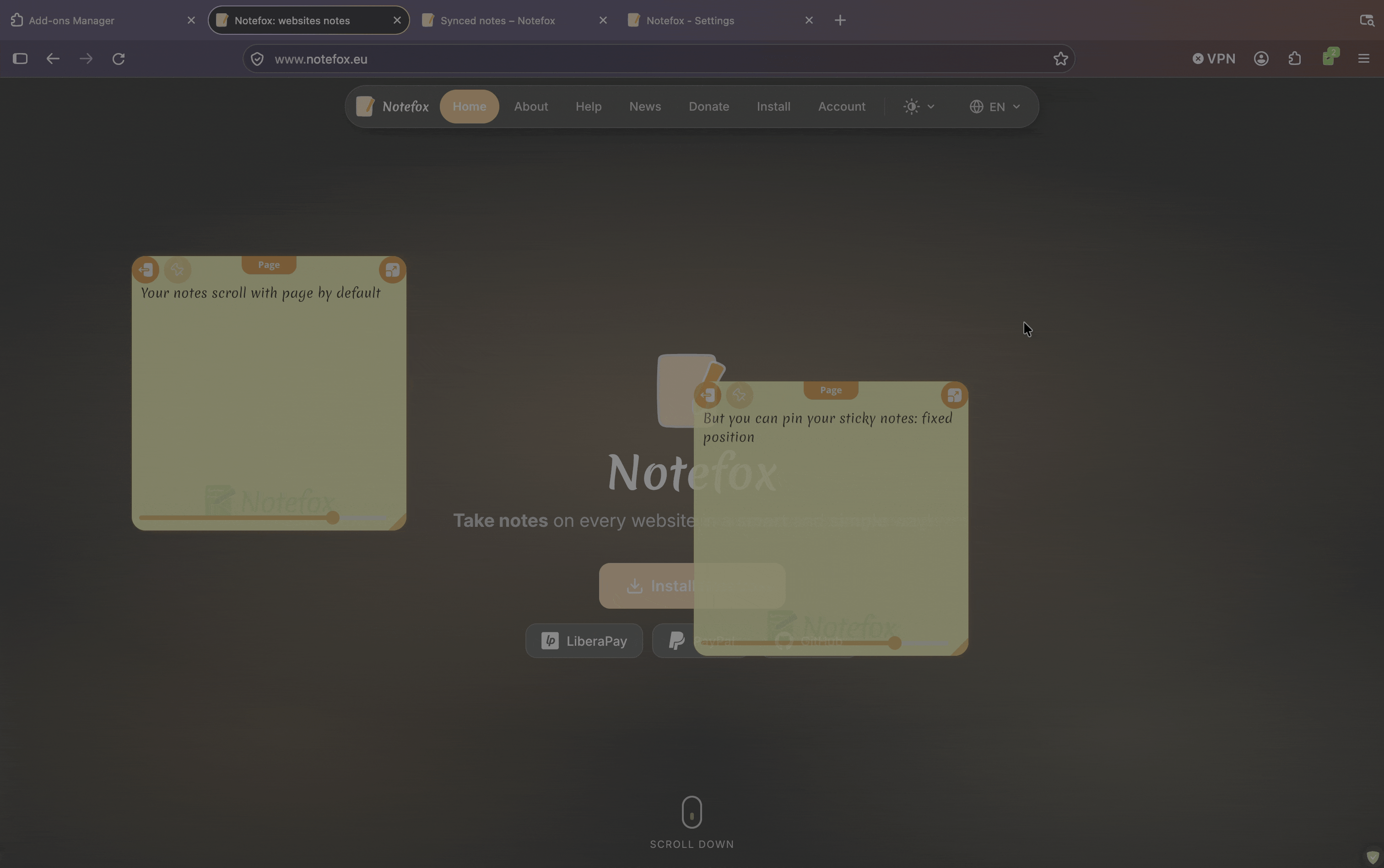 Pin and unpin sticky notes